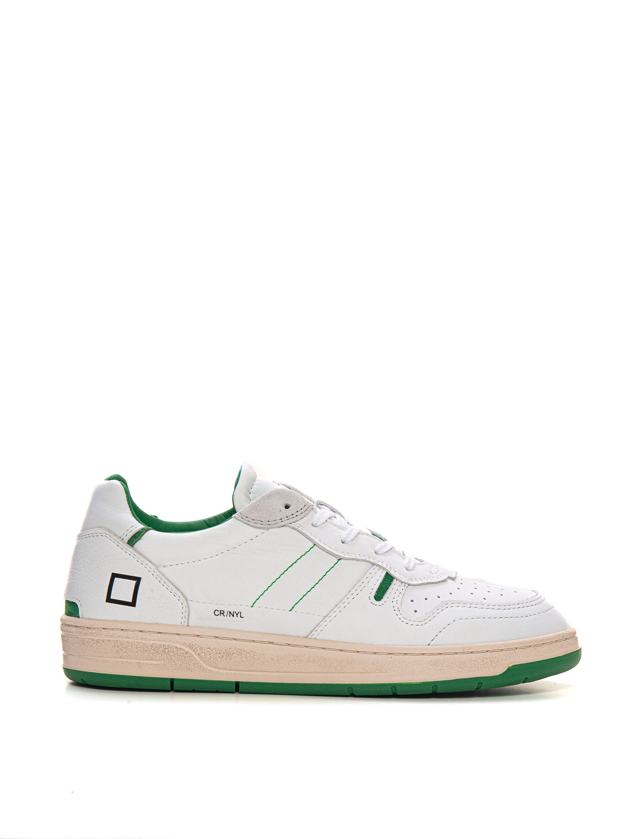 D.A.T.E. Sneakers in pelle con lacci Court 2.0 Bianco-verde Uomo 43