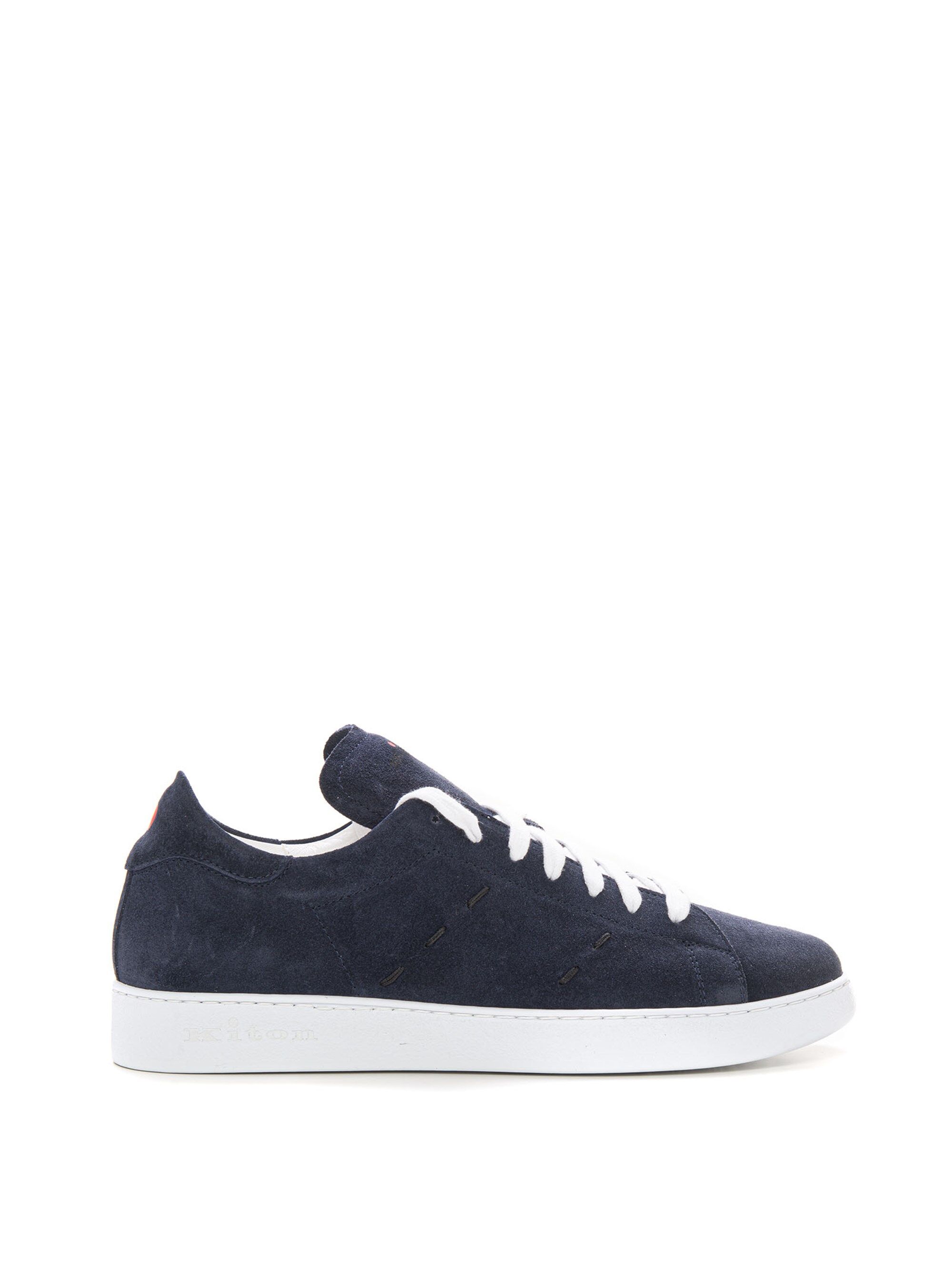 Kiton Sneakers bassa in suede e gomma Blu Uomo 44