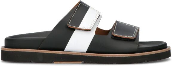 MARITAN VERONA Ciabatta uomo nera/bianca in pelle NERO 44