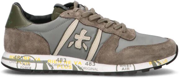 Premiata Sneaker uomo grigia/verde militare in pelle GRIGIO 42