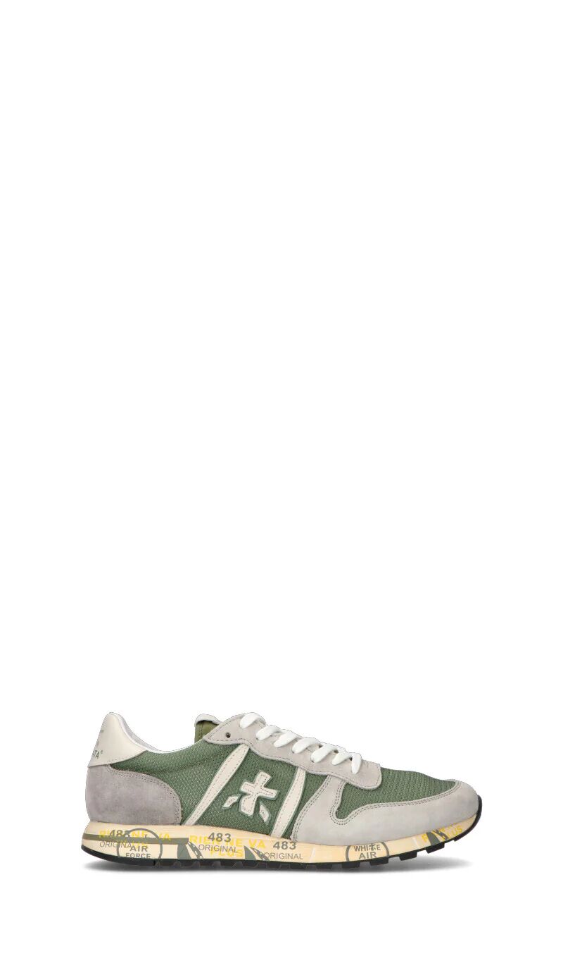 Premiata Sneaker uomo grigia/verde in suede GRIGIO 42