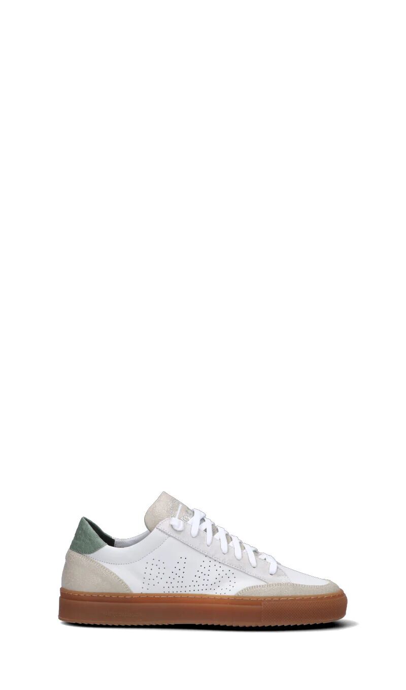 P448 Sneaker uomo bianca/verde in pelle BIANCO 46
