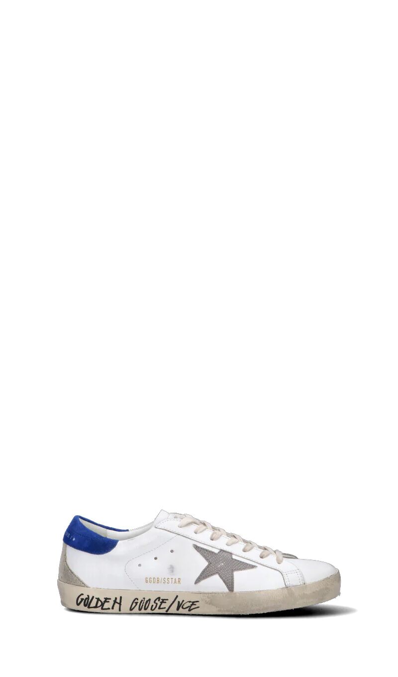 GOLDEN GOOSE SUPER-STAR CLASSIC Sneaker uomo bianca/blu in pelle BIANCO 42