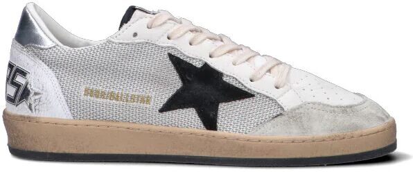 GOLDEN GOOSE BALLSTAR Sneaker uomo bianca/argento/nera in pelle ARGENTO 46