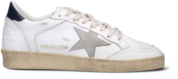 GOLDEN GOOSE BALL STAR DOUBLE QUARTER Sneaker uomo bianca/blu in pelle BIANCO 46