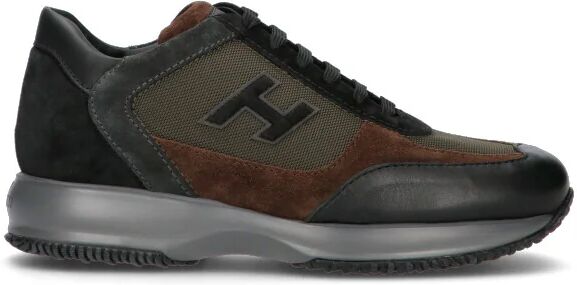 Hogan Sneaker uomo nera/verde militare in pelle NERO 44