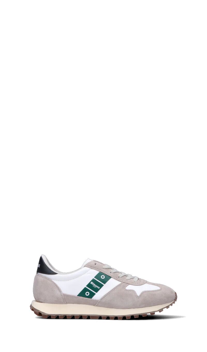Blauer Sneaker uomo bianca/verde in suede BIANCO 45