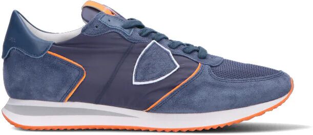 PHILIPPE MODEL Sneaker uomo blu/arancione in pelle BLU 43