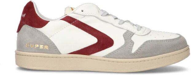 Valsport SUPER Sneaker uomo bianca/bordeaux in suede ROSSO 43