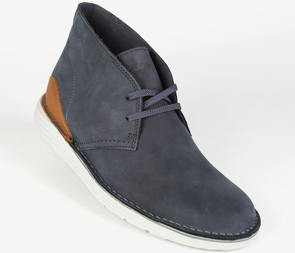 Clarks BRAHNZ MID Polacchine da uomo in pelle scamosciata Polacchine uomo Blu taglia 46