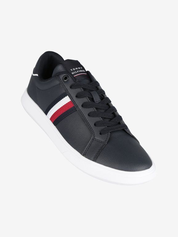 Tommy Hilfiger Corporate Leather Cup Stripes Sneakers in pelle da uomo Sneakers Basse uomo Blu taglia 41