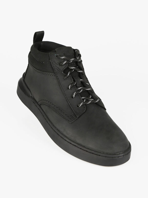 Clarks COURTLITE MID Sneakers stringate da uomo in pelle Sneakers Alte uomo Nero taglia 44.5