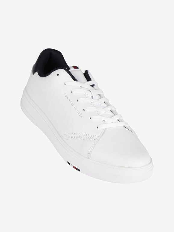 Tommy Hilfiger Elevated Rwb Cupsole Leather Sneakers in pelle da uomo Sneakers Basse uomo Bianco taglia 45