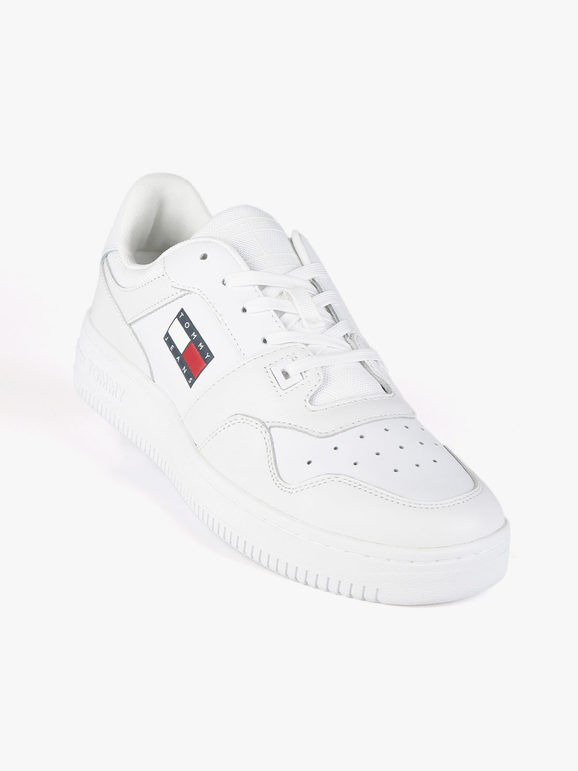 Tommy Hilfiger Retro Basket Sneakers in pelle uomo Sneakers Basse uomo Bianco taglia 45