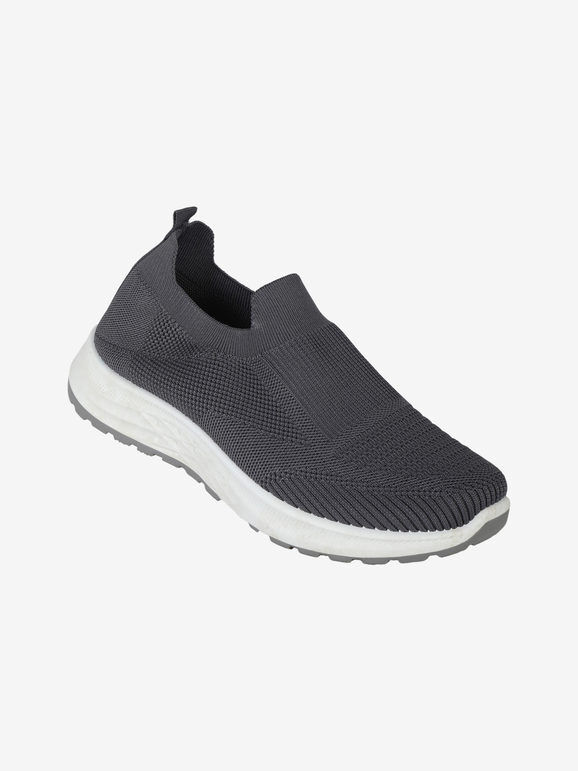 Fashion Scarpe slip on da uomo in maglia Slip On uomo Grigio taglia 45