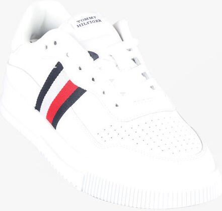 Tommy Hilfiger SUPERCUP LEATHER STRIPES Sneakers in pelle da uomo Sneakers Basse uomo Bianco taglia 44