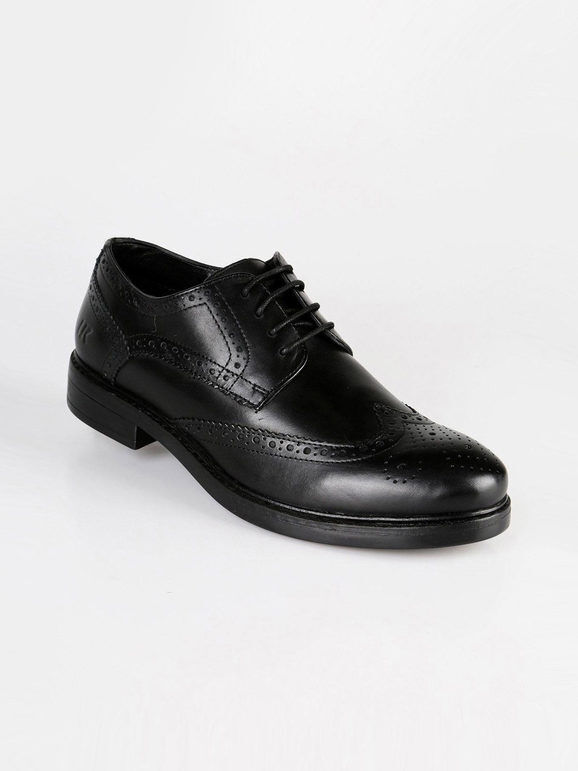 Lumberjack William francesine derby full brogue in pelle Francesine uomo Nero taglia 45