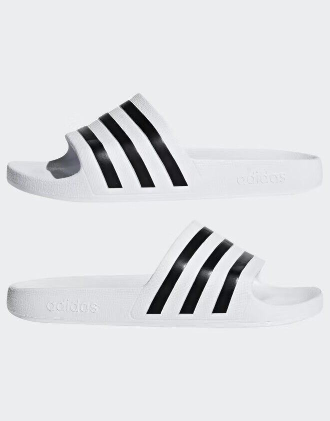 adidas Ciabatte Sandali Mare Piscina UOMO Adilette Aqua Bianco Nero