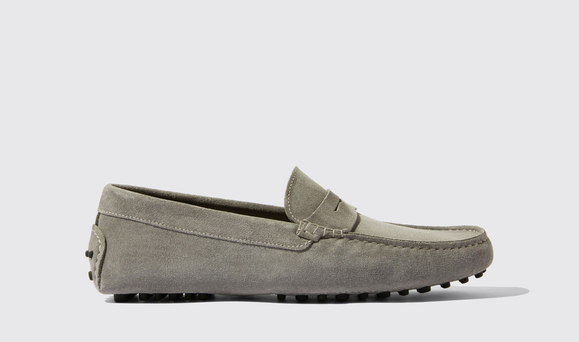 Scarosso Michael Grey Suede - Uomo Mocassini Con Gommini Grigio - Camoscio 40