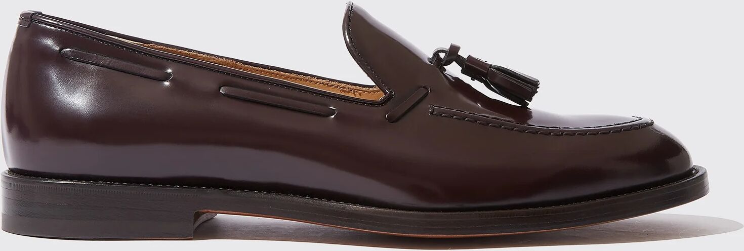 Scarosso William Burgundy Bright - Uomo Mocassini Bordeaux – Pelle Di Vitello Spazzolata 43