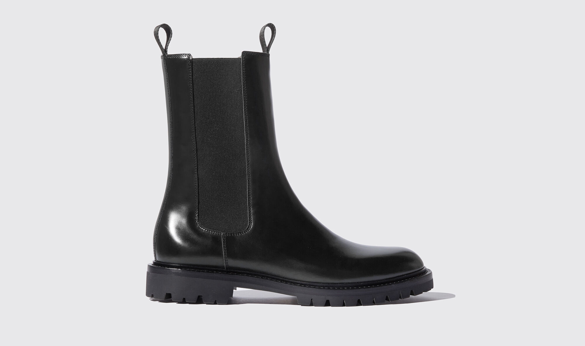 Scarosso Wooster Black - Uomo Chelsea Boots Nero - Pelle Di Vitello Spazzolata 44