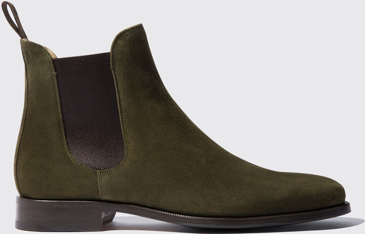 Scarosso Giancarlo Oliva - Uomo Chelsea Boots Verde - Camoscio 44