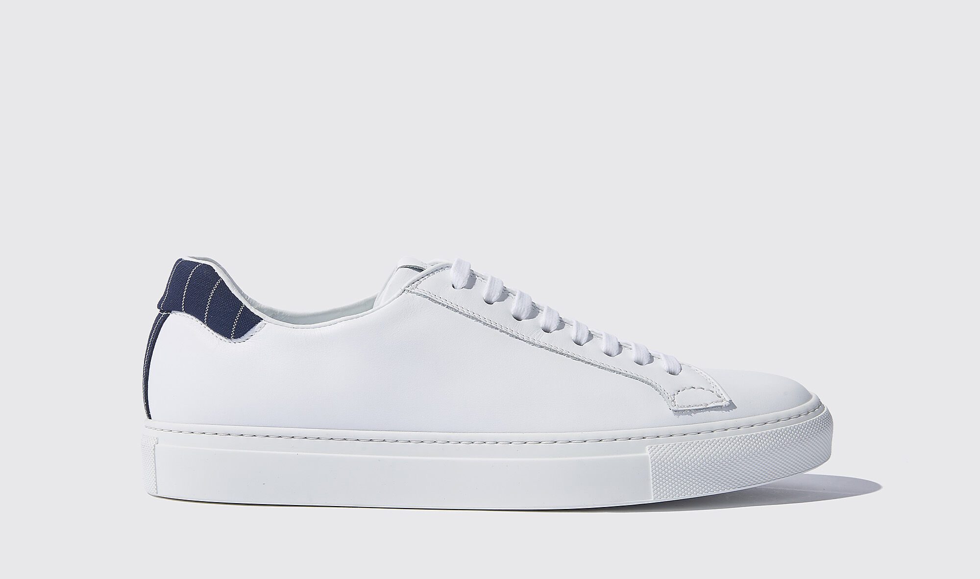 Scarosso Pinstripe White - Uomo Sneaker Bianco - Vitello 40