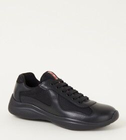 Prada New America's Cup sneaker met leren details - Zwart