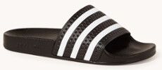 adidas Adilette slipper met streepdessin - Zwart