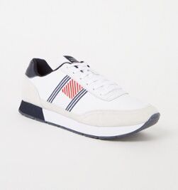 Tommy Hilfiger Essential sneaker van leer met logoborduring - Wit