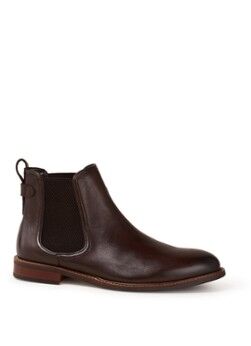 Dune London Character chelsea boot van leer - Donkerbruin