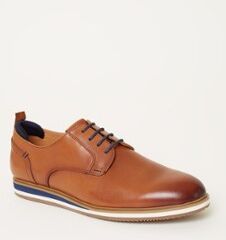 Dune London Bucatini veterschoen van leer - Cognac