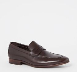 Dune London Server loafer van leer - Donkerbruin