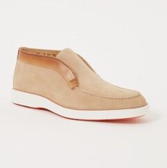 Santoni Detroit enkellaarsje van suède - Beige