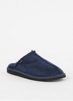 Shepherd Hugo pantoffel van schapenleer - Royalblauw