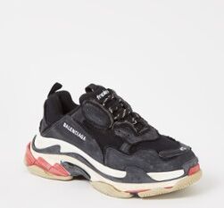 Balenciaga Triple S sneaker met mesh details - Zwart