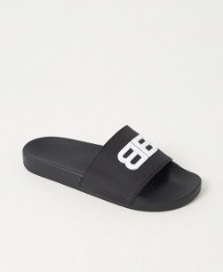 Balenciaga Slipper met logo - Zwart