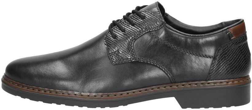 Rieker - Heren Veterschoenen  - Zwart - Size: 44 - male