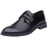 Ninepointninetynine Formele Schoenen Voor Mannen Lace Up Cap Toe Ademend Derby Schoenen PU Lederen Blok Hak Anti-Slip Lage Top Business, Zwart, 41.5 EU