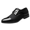 TDEOK Schoenen voor heren in stijl voor heren van PU- met lage rubberen zool en blokhak, maattabel herenschoenen, zwart, 40 EU
