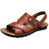 Generic Sandalen voor heren, zwarte PU-sandalen, zomer, outdoor, sandalen, wandelsandalen, 44, wandelsandalen, leer, strand, zomerschoenen, muildieren, maat 43, Kaki, 42 EU