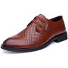 Ninepointninetynine Formele Schoenen Voor Mannen Lace Up Cap Toe Ademend Derby Schoenen PU Lederen Blok Hak Anti-Slip Lage Top Business, Bruin, 41.5 EU