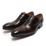 Ninepointninetynine Jurk Schoenen voor Mannen Lace Up Blok Hak Lage Top Antislip Bestand Business, Koffie, 40 EU