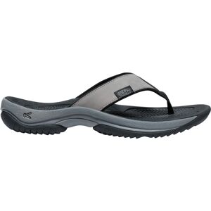 Keen Men's Kona Leather Flip-Flop Steel Grey-Black 43, Steel Grey-Black