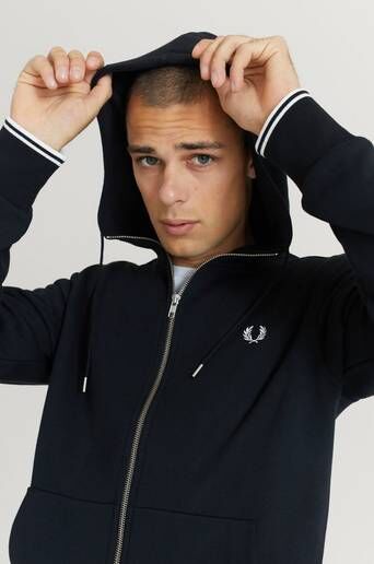 Fred Perry Hoodie Hooded Zip Thro. Sweatsh. Svart  Male Svart