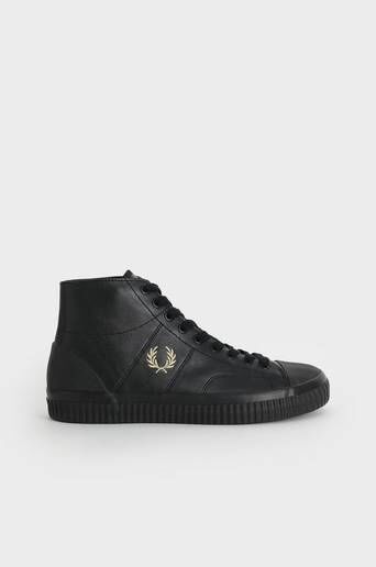 Fred Perry Sneakers Hughes Mid Leather Svart  Male Svart