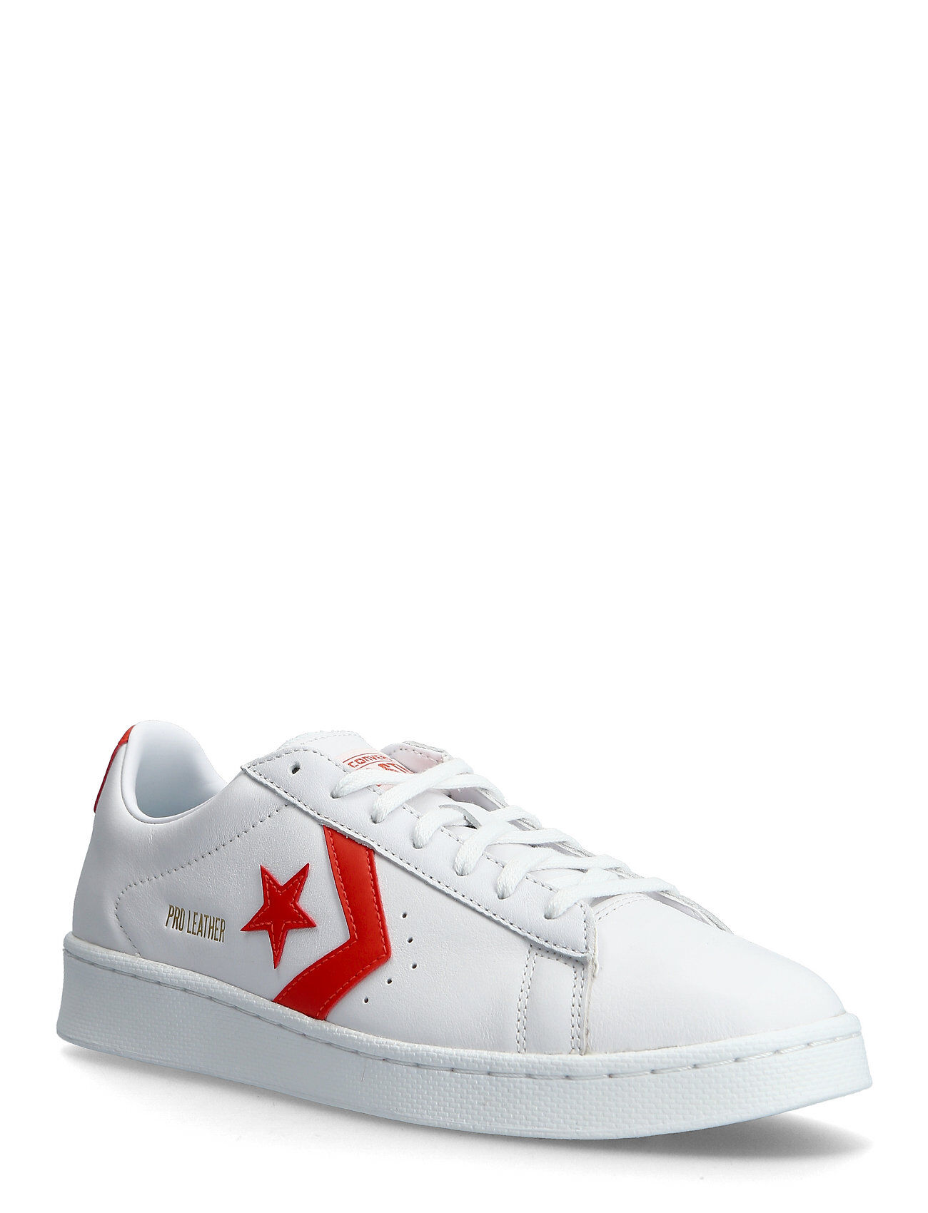 Converse Pro Leather Ox White/Bright Poppy/White Lave Sneakers Hvit Converse
