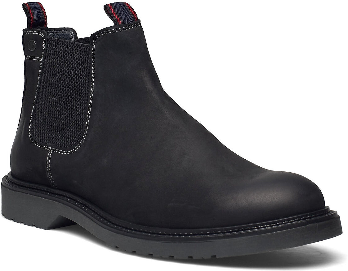 Jack & Jones Jfwleyton Leather Støvletter Chelsea Boot Svart Jack & J S