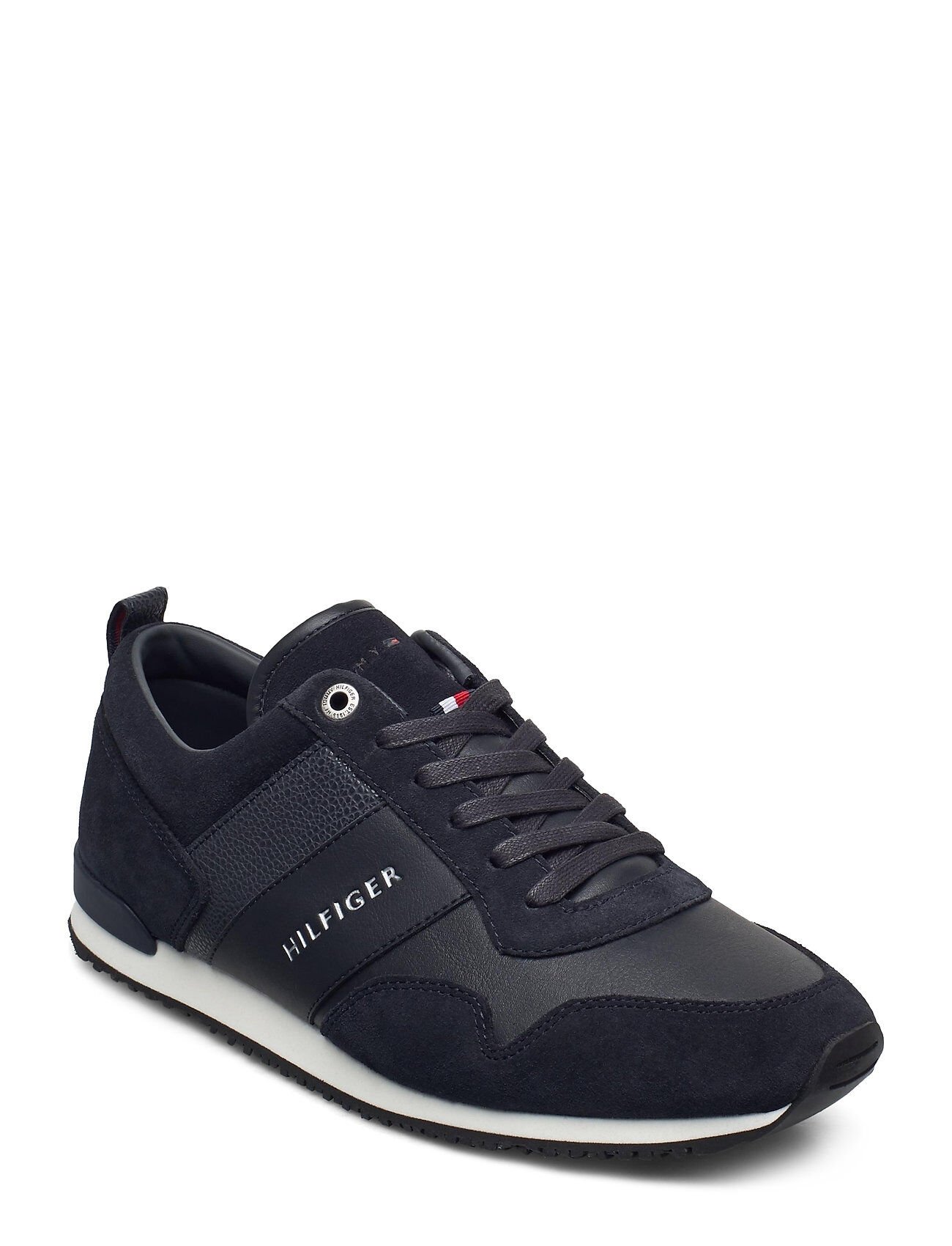 Tommy Hilfiger Iconic Leather Suede Mix Runner Lave Sneakers Blå Tommy Hilfiger