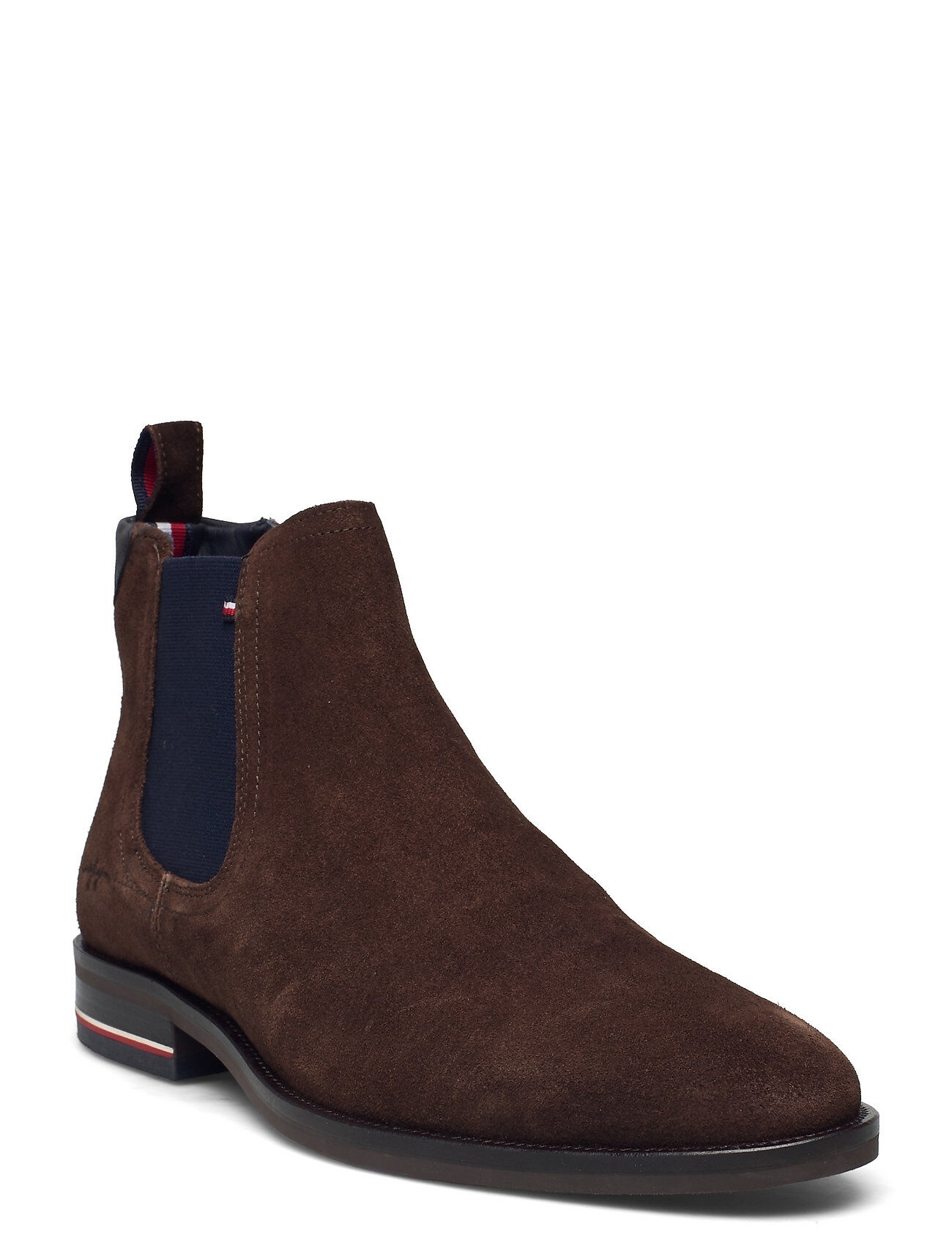 Tommy Hilfiger Signature Hilfiger Suede Chelsea Støvletter Chelsea Boot Brun Tommy Hilfiger